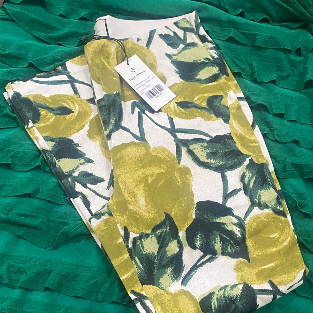 Tuckernuck pants with Yellow & Green Floral Print